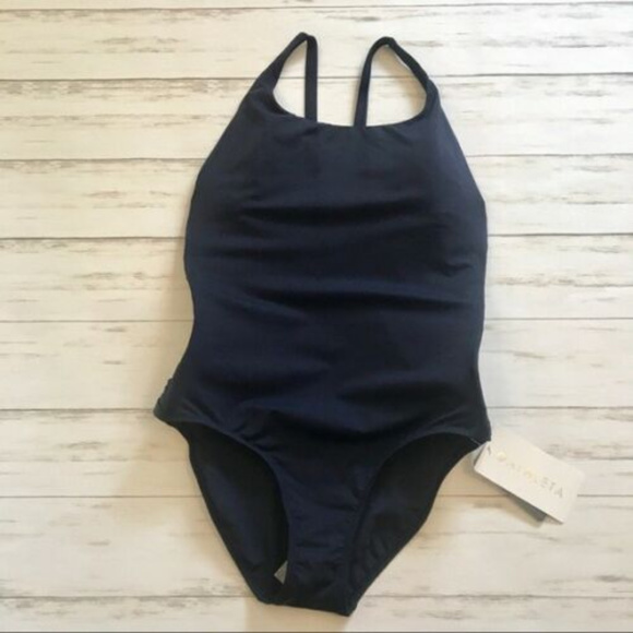 $108 Athleta XS Adriata One Piece Swimsuit Navy - Picture 3 of 4